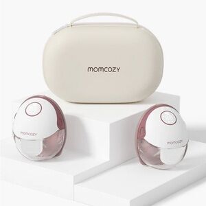Momcozy Wearable Breast Pump Set - White and Pink